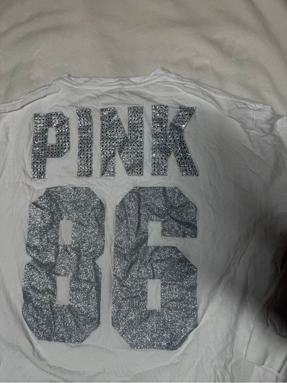 PINK Victoria's Secret White Short Sleeve Crew Tee